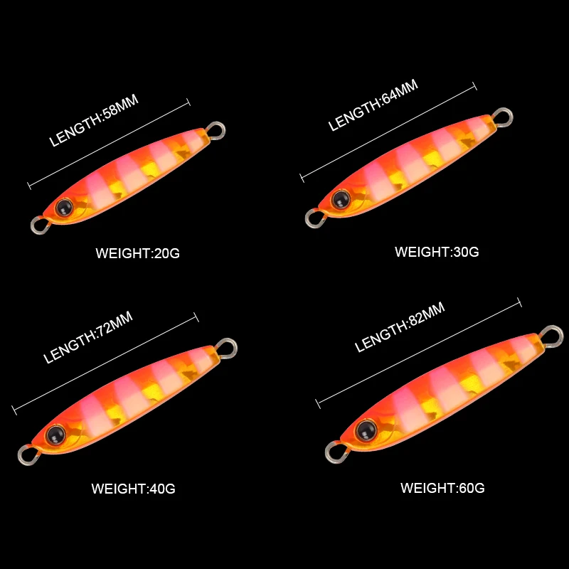 Cebo de Jigging de Metal para trabajo mágico, 20g, 30g, 40g, 60g, señuelo de pesca que se hunde, fundición de agua salada, Jigging para pesca de trucha, aparejos de pesca - imagen 3