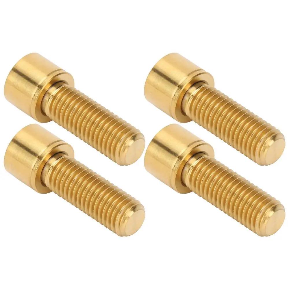 4 Uds. Pernos de vástago de manillar de bicicleta de aleación de titanio M7x20mm tornillos de vástago de bicicleta dorados/plateados ligeros con arandelas - imagen 4