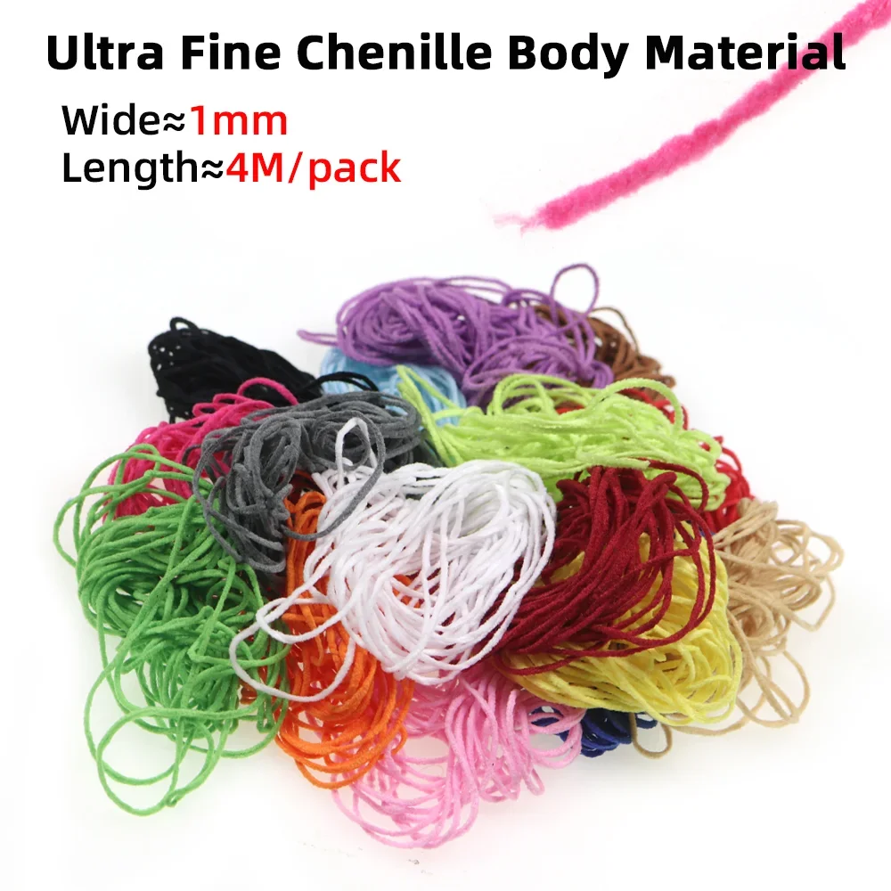 Wifreo, 2 paquetes de Material de atado de moscas de chenilla ultrafina de 1mm para gusanos de San Juan, caddis emergente, ninfas, trucha, perca, señuelo de pesca - imagen 3