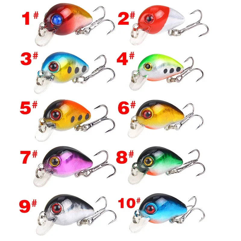5 piezas 3Cm 1,6G invierno Crankbait Wobbler hundimiento pesca Crankbaits Vib señuelo hielo duro señuelo Mini Wobblers Crankbait señuelo de pesca de mar - imagen 2