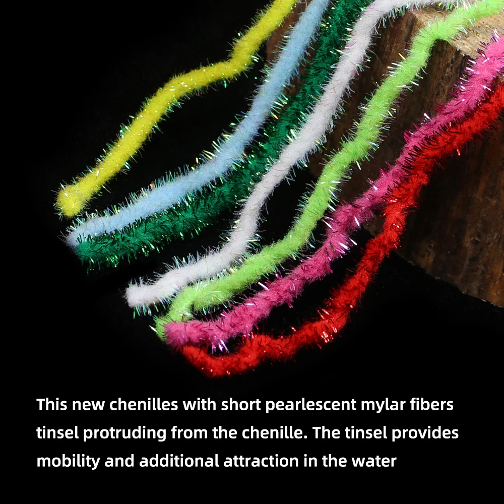 Wifreo 6 ~ 8mm atado de moscas fregona moscas Flash chenilla pesca con mosca Material del cuerpo para piedra mosca emergente Caddis ninfas larvas señuelo - imagen 4