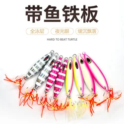 Jig Luminoso para Jigging Lento - Cebo Metálico para Agua Salada