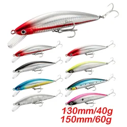 Señuelos de Pesca de pececillo que se hunden, 40g, 60g, Pesca de mar, Wobbler, Señuelos de Pesca, pez grande, cebo duro, Pesca, lubina, atún, mar, lobo, caballa