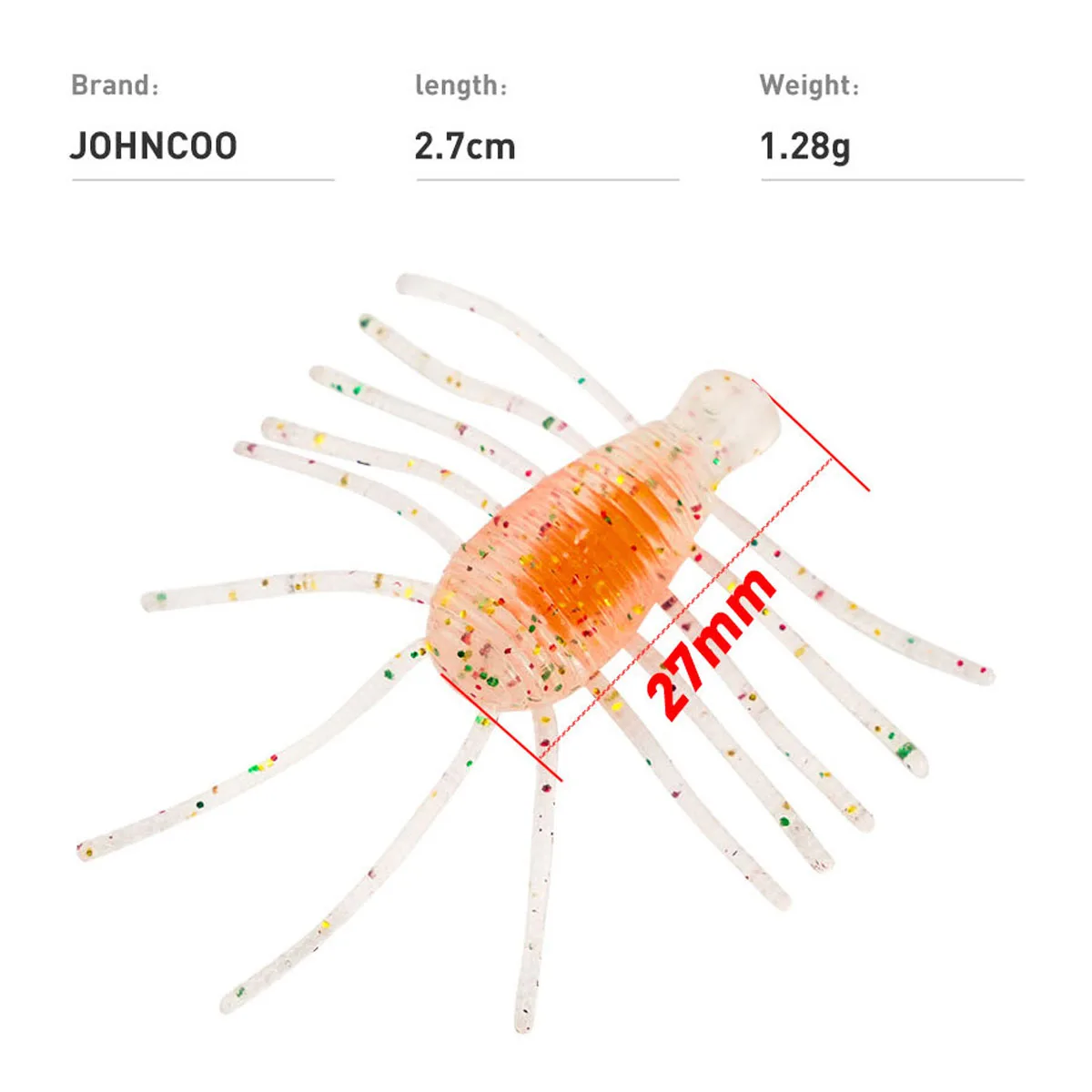 Señuelo de pesca Johncoo, señuelo de gusano flotante, 2,7 cm, 1,28g, señuelo pequeño para trucha, señuelo flotante para insectos y señuelo de pesca Ajing, 20 unids/caja - imagen 3