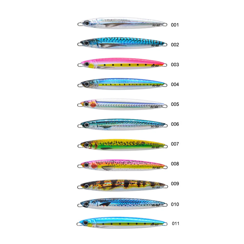 Plantilla de Metal con impresión 3D, señuelo de pesca Jigging para agua salada, mar, Amberjack, atún, Mackere, 40/60/80/100g - imagen 4