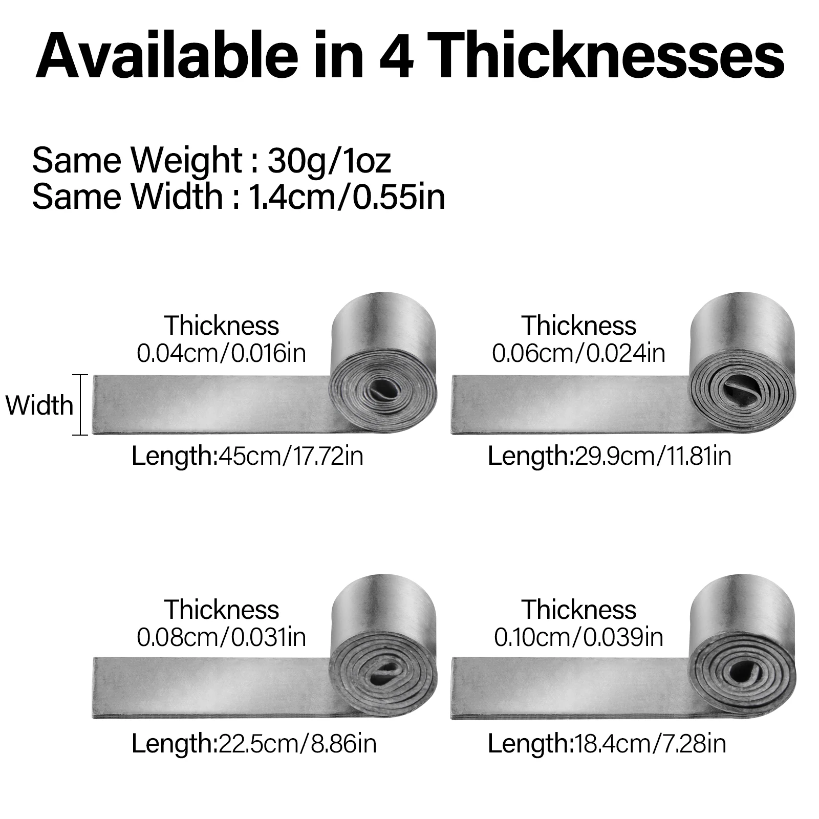 Rollo de plomo para pesca, 5 uds., 30g por rollo, plomo de peso para pesca, tiras de hoja de plomo suave, peso para manualidades, Derby de madera de pino de 0,4mm-1mm - imagen 2