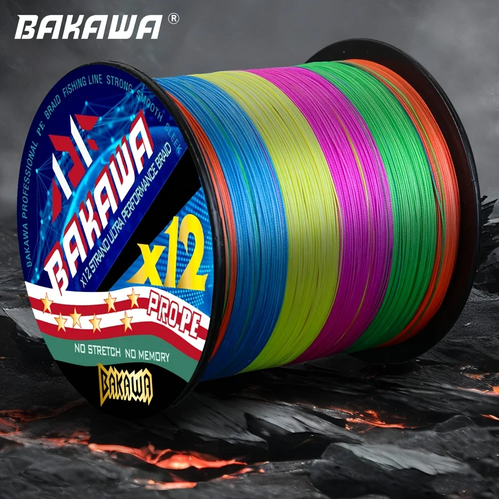 BAKAWA-sedal de pesca trenzado de 12 hebras, 300M, PE, agua de mar, agua dulce, accesorios para equipos de pesca de carpa, línea multifilamento duradera - imagen 3