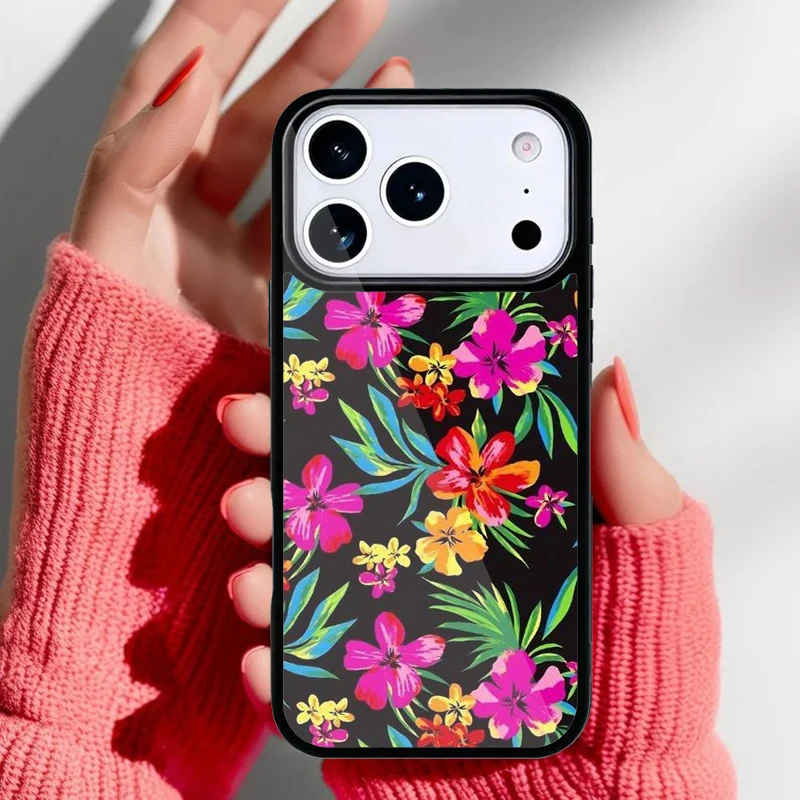 Funda trasera con estampado de aves tropicales
