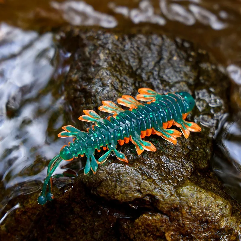 Sougayilang-cebo de gusano de 55mm y 70mm, 12 Uds., señuelo de pesca flotante de agua dulce, cebo suave de silicona para pesca de carpa, lubina y Lucio - imagen 5