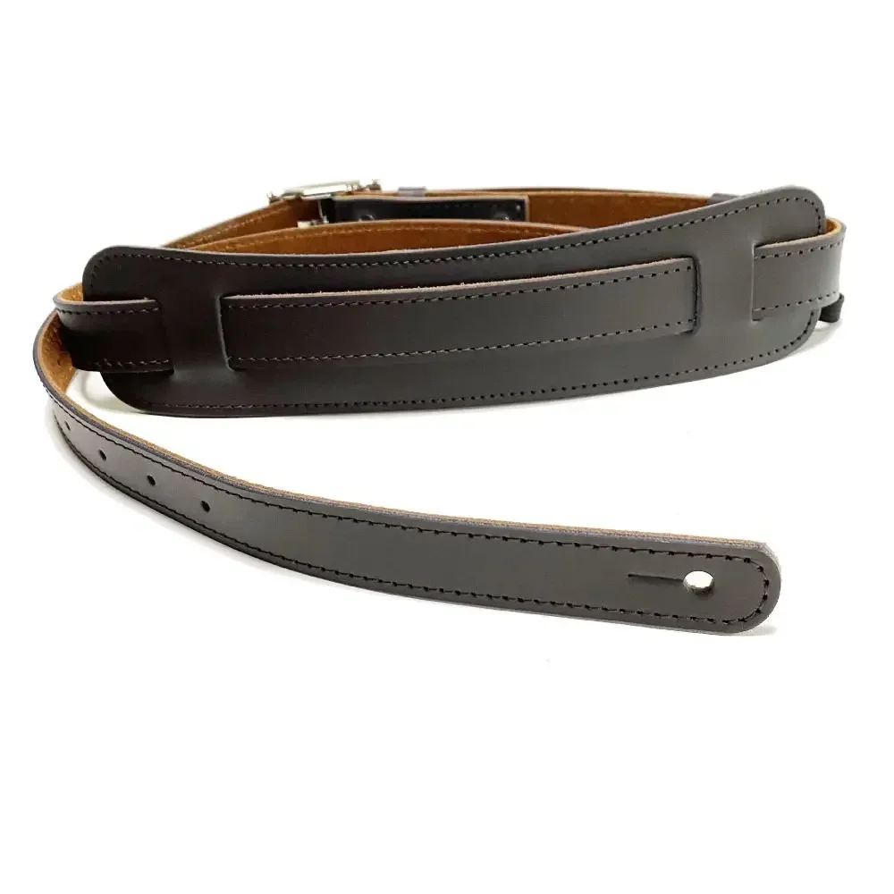 Correa de guitarra eléctrica de cuero con hombrera, correa cruzada de guitarra ajustable, accesorios de guitarra de Color sólido - imagen 2