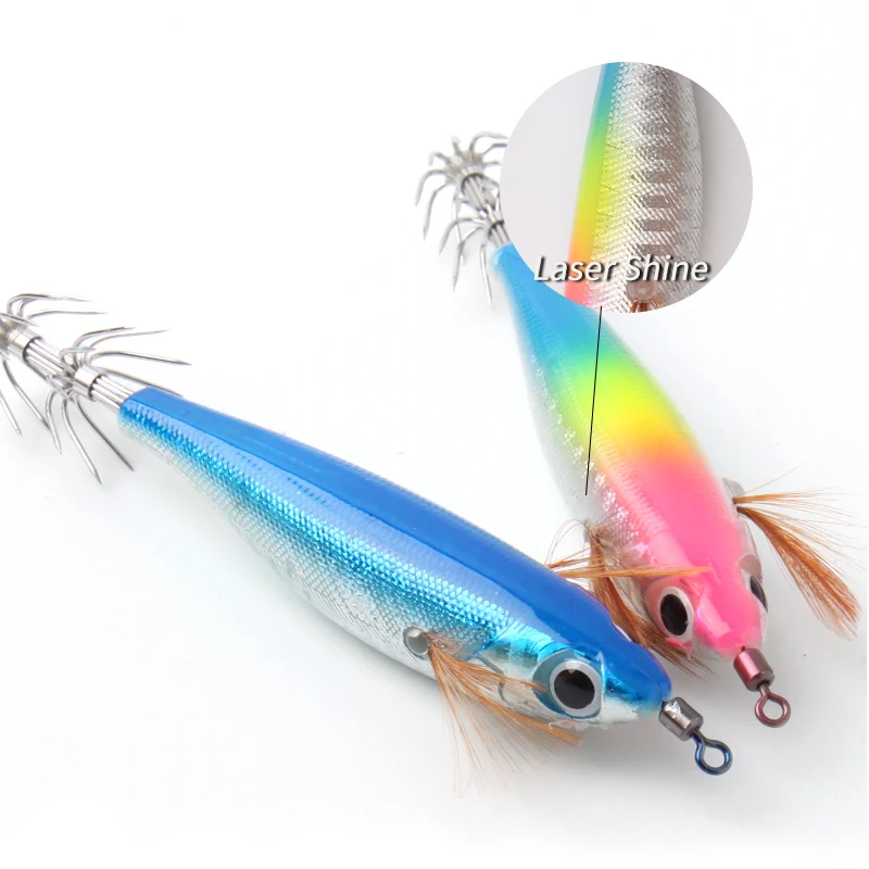 Kawa-anzuelo de calamar para pesca, camarones de madera luminosos, 94g, 100mm, señuelo de calamar para pesca, cebo Artificial para calamar, pulpo, cebo duro, 1 ud. - imagen 4