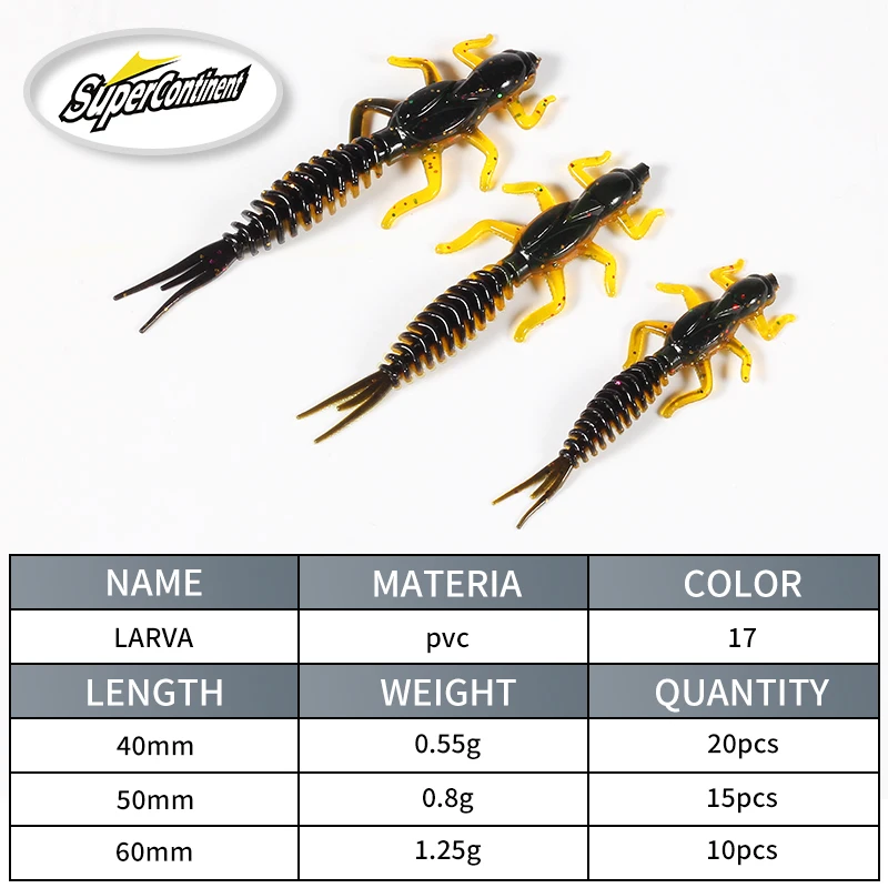 2019 nuevos señuelos blandos de alcance, señuelos de plástico blando, larva de 6cm/5cm, Swimbaits flotantes de agua dulce, cebo suave de silicona, gusano para pescar - imagen 4