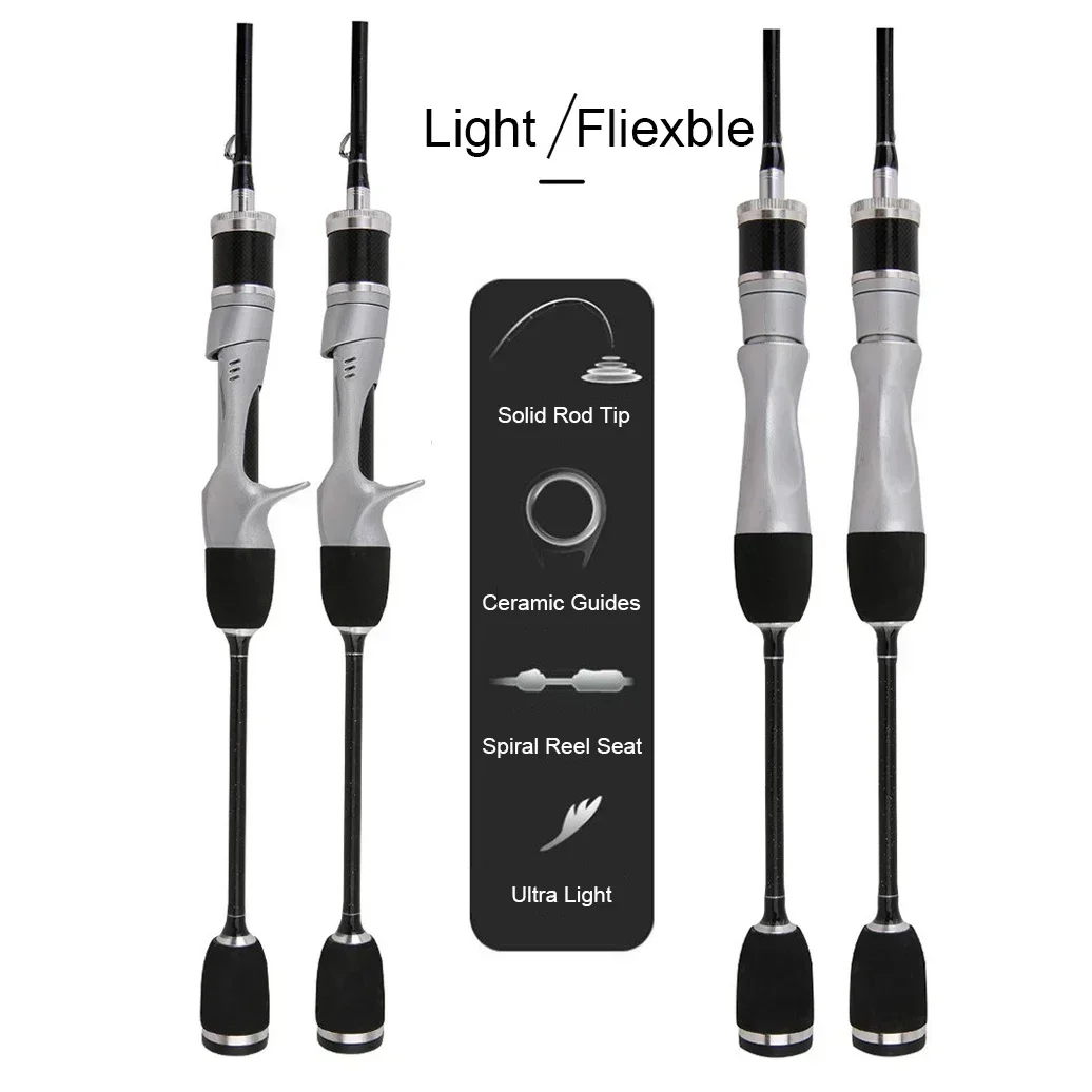 Canna de pescar de fundición giratoria UL, sistema Finesse de cebo pequeño, fibra de carbono ultraligera, 2 piezas, 1,68-1,8 m, 1-8g, para caña de pescar de trucha - imagen 3