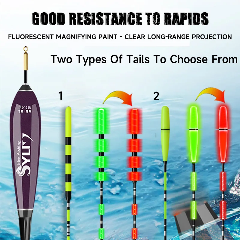 Nuevo flotador de pesca en roca, 2 uds., detección de gravedad luminosa, flotador de pesca de sensibilidad electrónica corta, especificaciones de carga opcionales - imagen 3