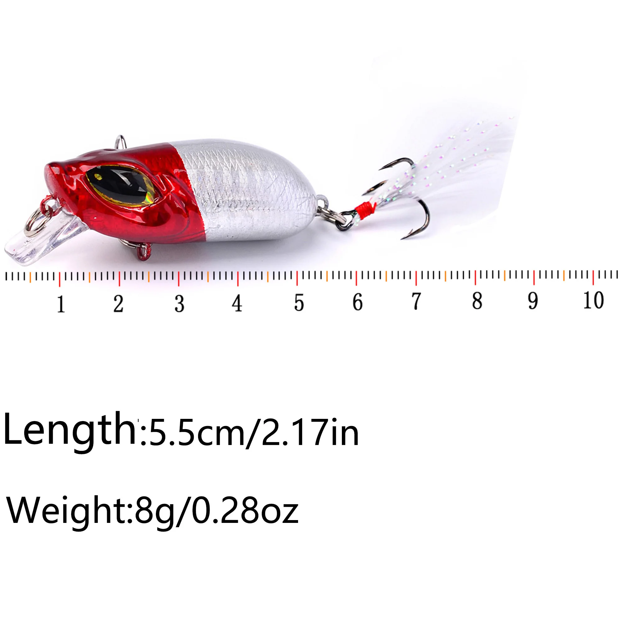 Señuelos de Pesca Crankbait Minnow de ojos grandes, bolas magnéticas, hundimiento lento, Wobbler Abs, cebo duro Artificial para aparejos de pesca, 5 unids/lote por caja - imagen 4