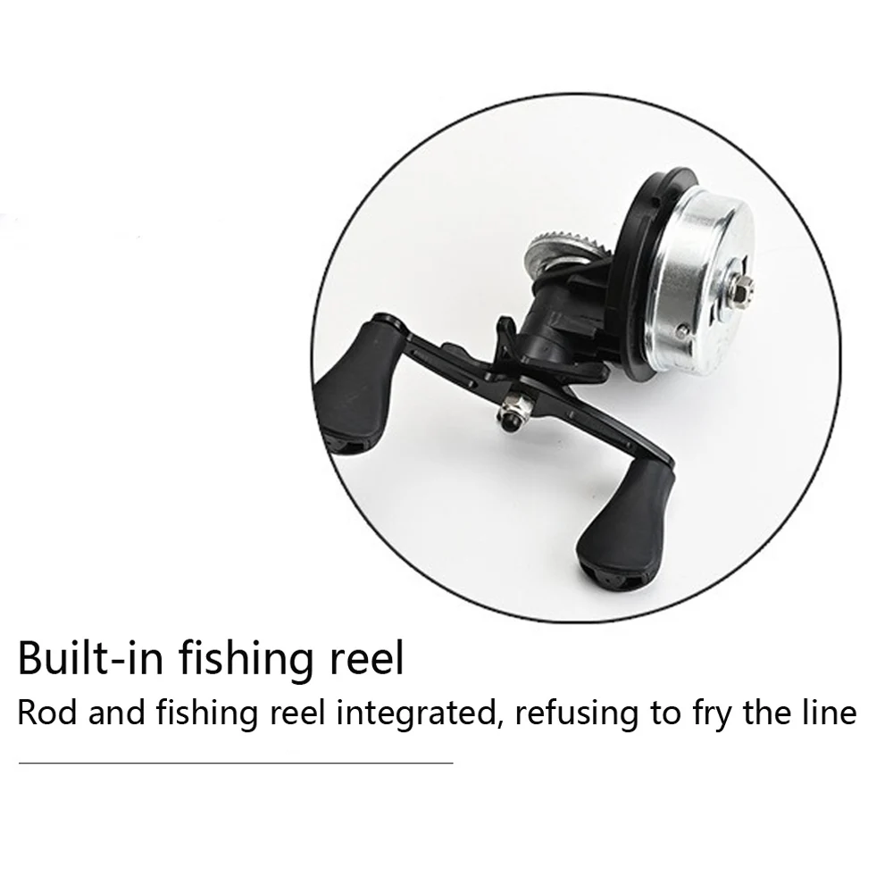 Caña de pescar plegable portátil mejorada con carrete y varilla voladora telescópica de acero inoxidable de 1,31 M, Mini caña de pescar para exteriores - imagen 5