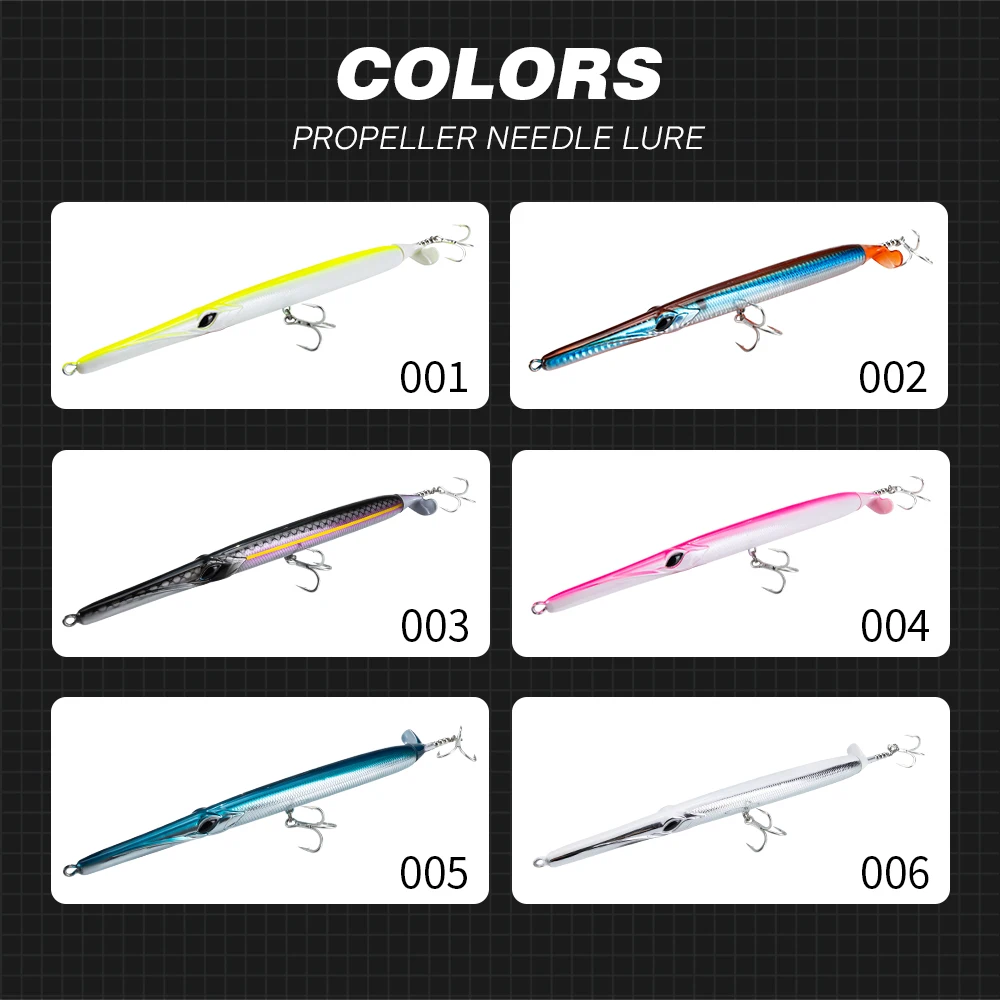 Hunthouse-señuelo de pesca con hélice de aguja, cebo duro flotante, superficie Aguglia Turbo de 225mm/40g para aparejos de lubina de pez azul - imagen 5