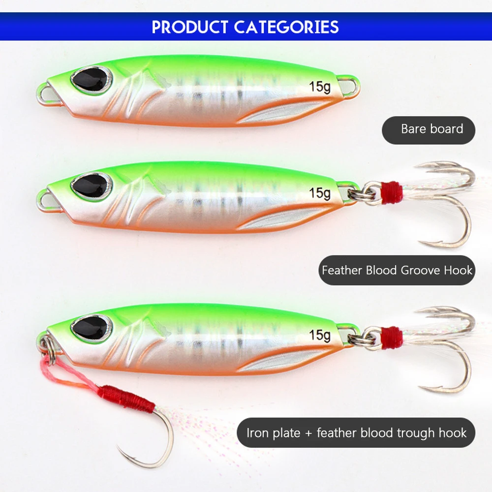 Plantillas de pesca en el mar, plantilla de Metal, señuelo cuchara, 10G, 15G, 20G, 25G, 30G, fundición a tierra, Jigging, pescado, pesca de lubina, Micro Jig - imagen 3