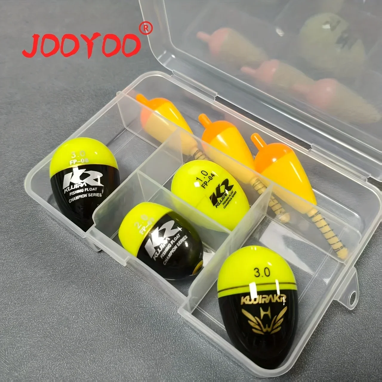 Juego de flotadores de pesca Apo, caja protectora dividida, colección completa de flotadores de pesca en roca helada para invierno, cobertura de fundición de orilla, 7 Uds.