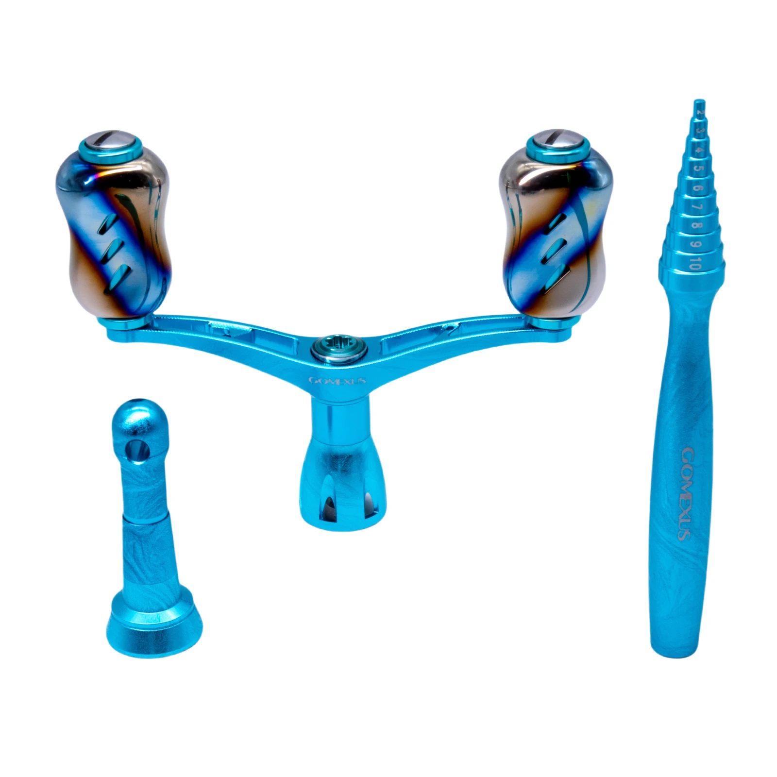 Carrete giratorio Gomexus, juego de doble mango, pesca Eging de 82mm para Shimano Stella Vanford Sephia Stradic BB-X con herramienta de soporte de carrete - imagen 2