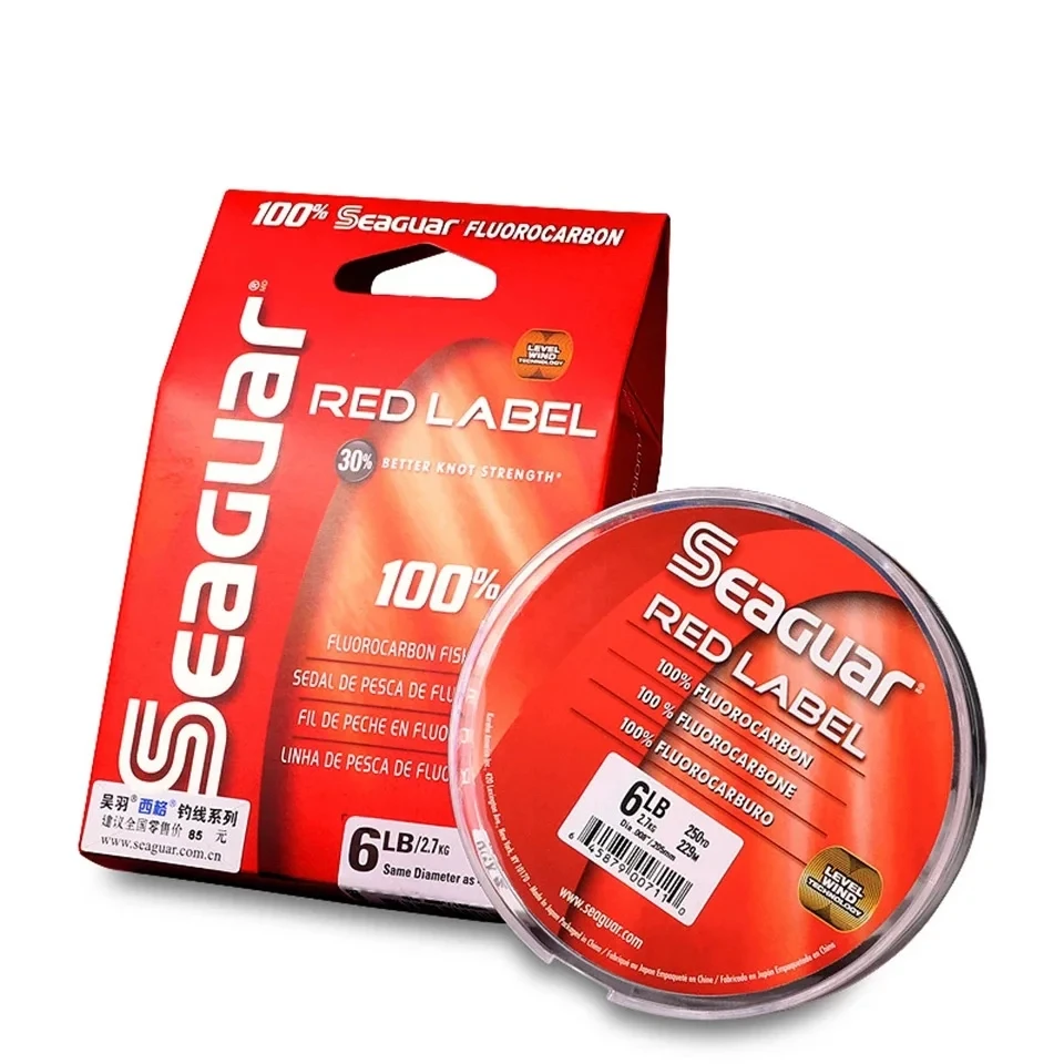 SEAGUAR-línea de pesca Original, etiqueta roja, 6LB-12LB, 100% líneas de pesca de fluorocarbono - imagen 4