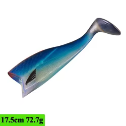 Señuelo de pesca suave Jighead cola negra Minnow cebo de silicona Artificial 17,5 cm 72,7g agua salada lubina Swimbait Shad pesca