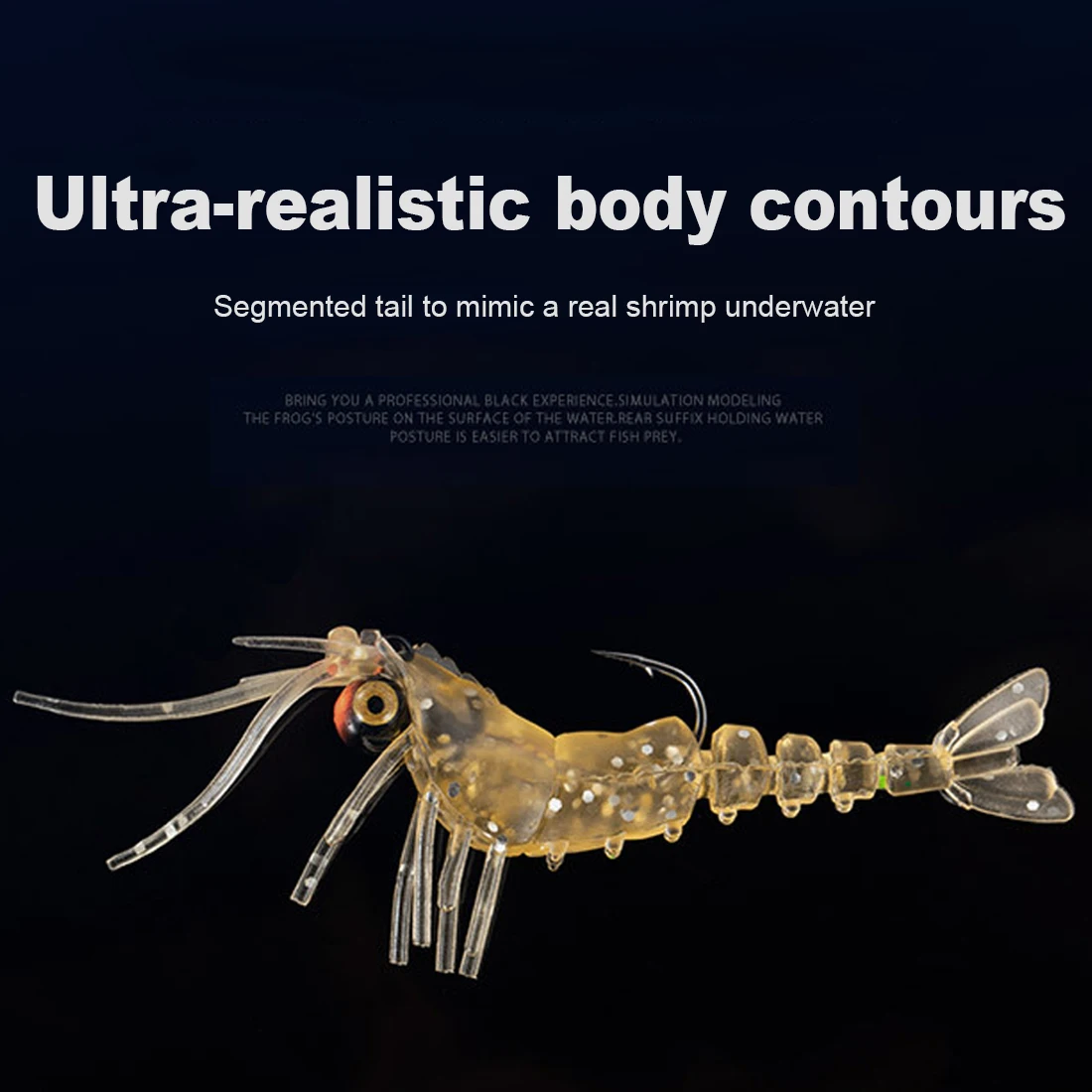 Señuelo de pesca FishTrip, señuelo suave de Camarón, cola segmentada para agua salada (superficie hasta el fondo) - imagen 2