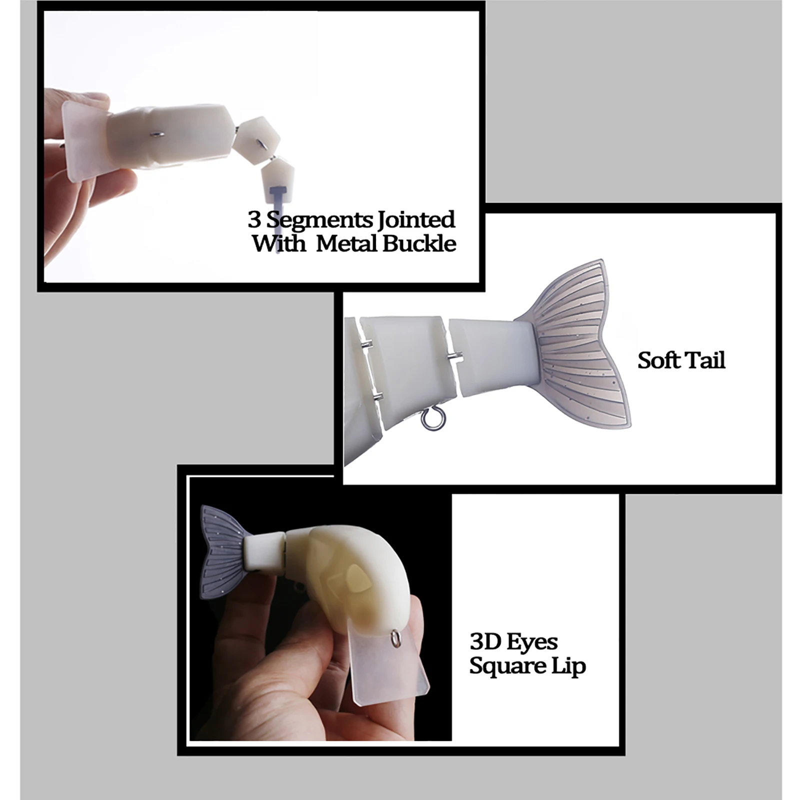 Chan'sHuang SwimBait cola suave 12 cm con labio aplastado - imagen 3