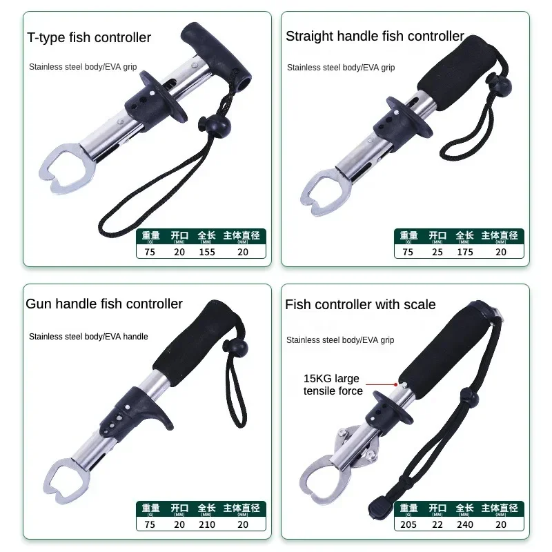 Alicates de agarre de pescado de acero inoxidable en caja, con escala y regla, mango recto, señuelo, gancho de captura - imagen 5