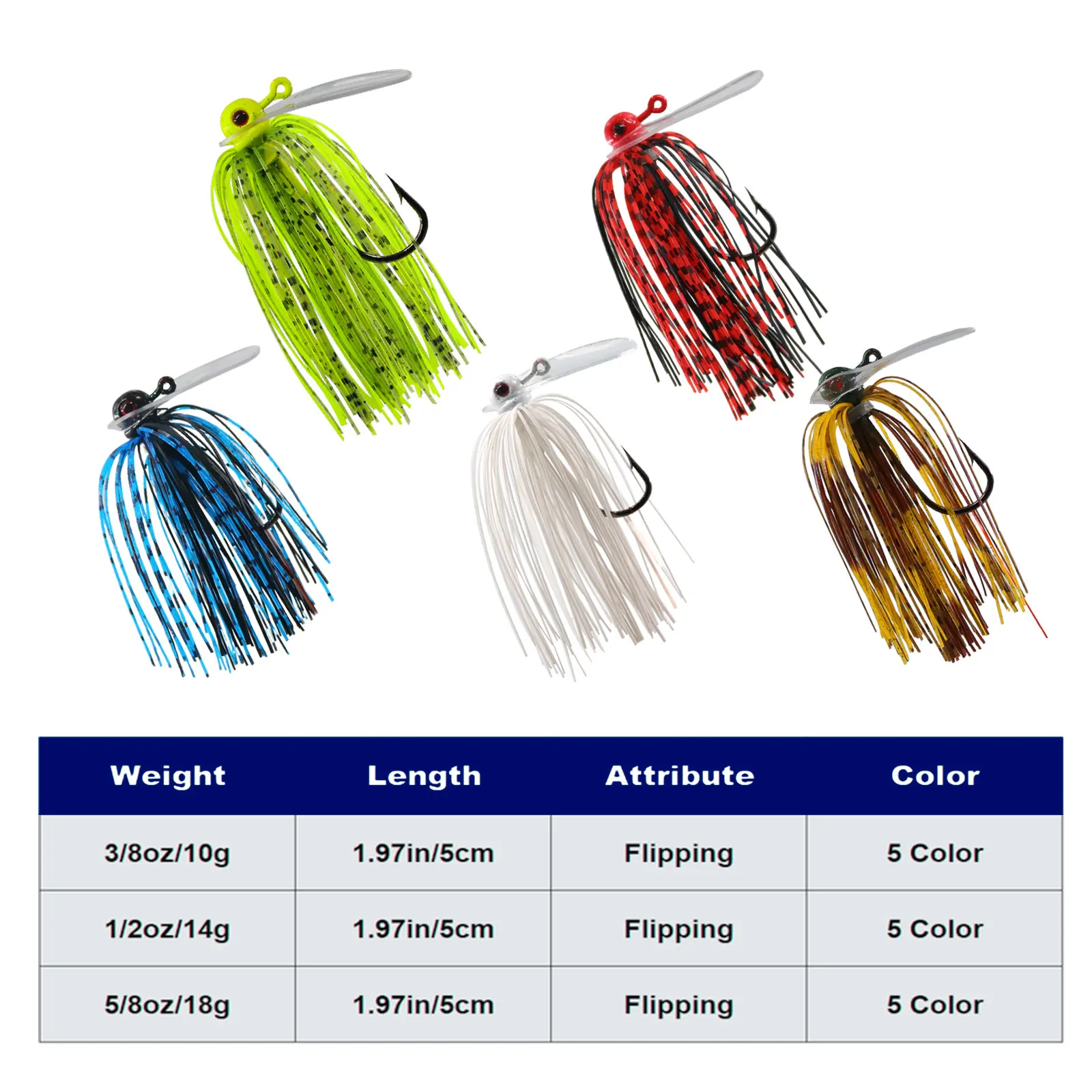 FishTrip-señuelo resistente al agua de PVC para pesca con señuelo, señuelo barbudo de 10-18g para prevención de enganche inferior con señuelo barbudo - imagen 2