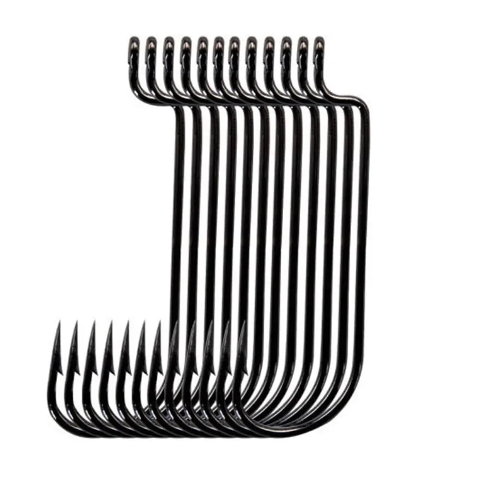 Manivela de acero de alto carbono, 50 piezas, para cebo de pescado blando con agujero, aparejos de pesca de carpa - imagen 2