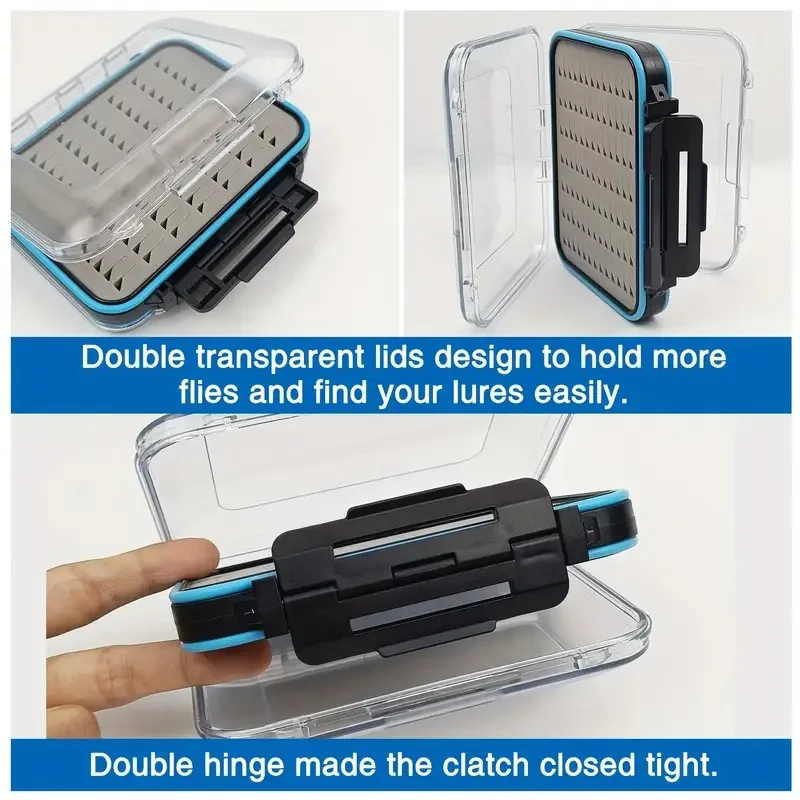 Caja de aparejos impermeable de gran capacidad, organizador de doble cara con tapa transparente, Material de PC para accesorios de pesca en agua salada - imagen 3
