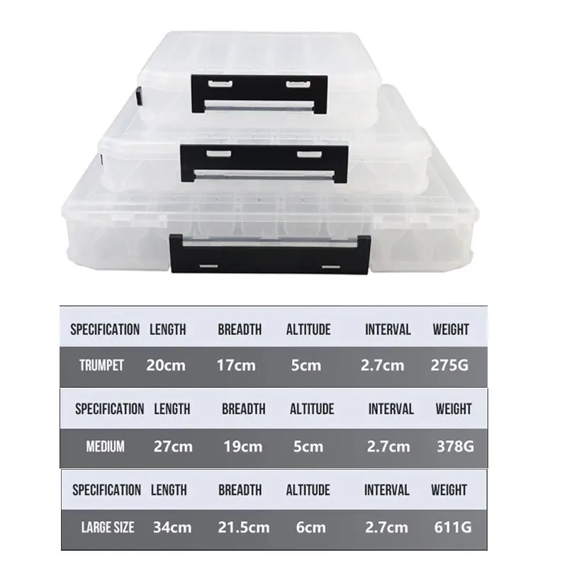 TAIYU-caja de aparejos de pesca grande de doble cara, 10/14/18 compartimentos, para almacenamiento de cebos grandes, señuelo de pesca de mar, caja de pesca de alta calidad - imagen 2