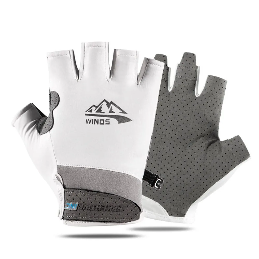 Guantes de pesca Anti-uv de medio dedo, guantes de verano para deportes al aire libre, guantes de montar, guantes de protección solar, guantes transpirables de seda helada para Fitness - imagen 5