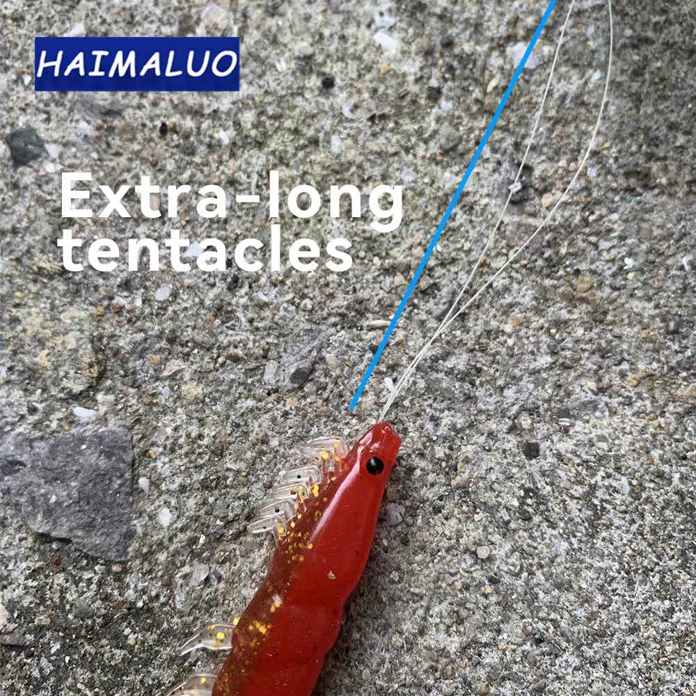 HAIMALUO cebo de silicona suave, camarones morder, carpa, lubina, señuelo de pesca de Lucio, señuelo Gamba Gambas Gambita, gusano de mar Swimbait Rockfishing - imagen 5