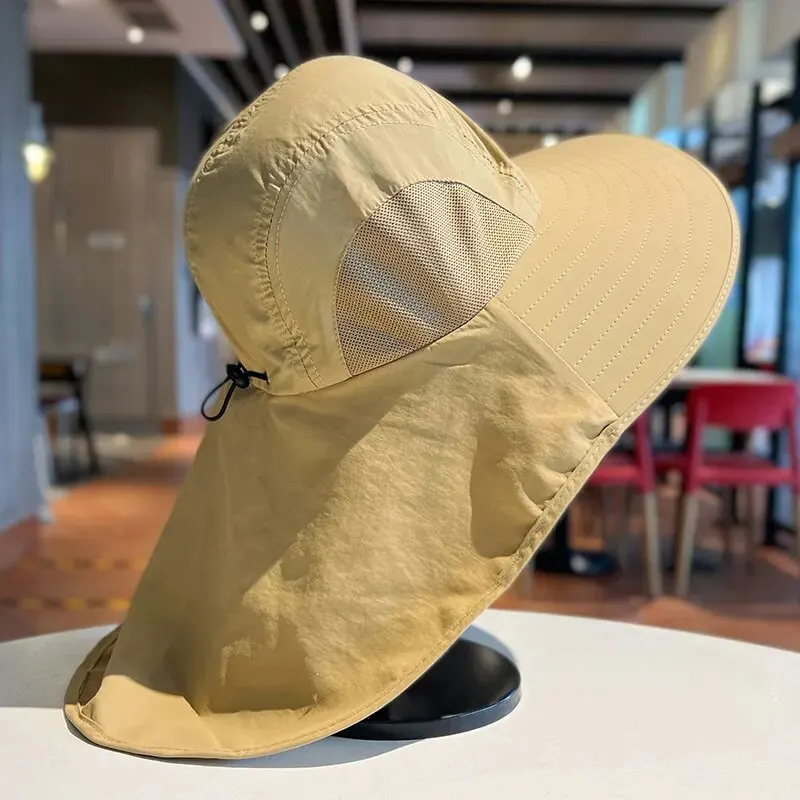 Sombrero para el sol Protección solar Protección UV Sombrero de malla transpirable ampliado Plegable para hombres y mujeres Pesca Camping Senderismo Sombrero de playa - imagen 3