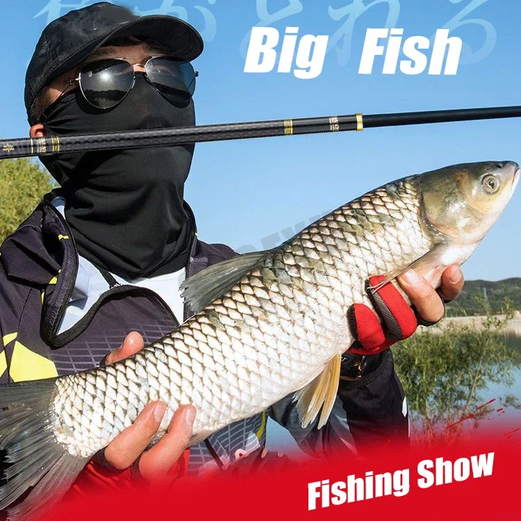 Caña de pescar telescópica de 2,7 M/4,5 M/5,4 M/6,3 M/7,2 M/8M/10M, depósito de carbono, caña de pescar para estanque, caña de pescar de mano de fibra dura súper ligera - imagen 5