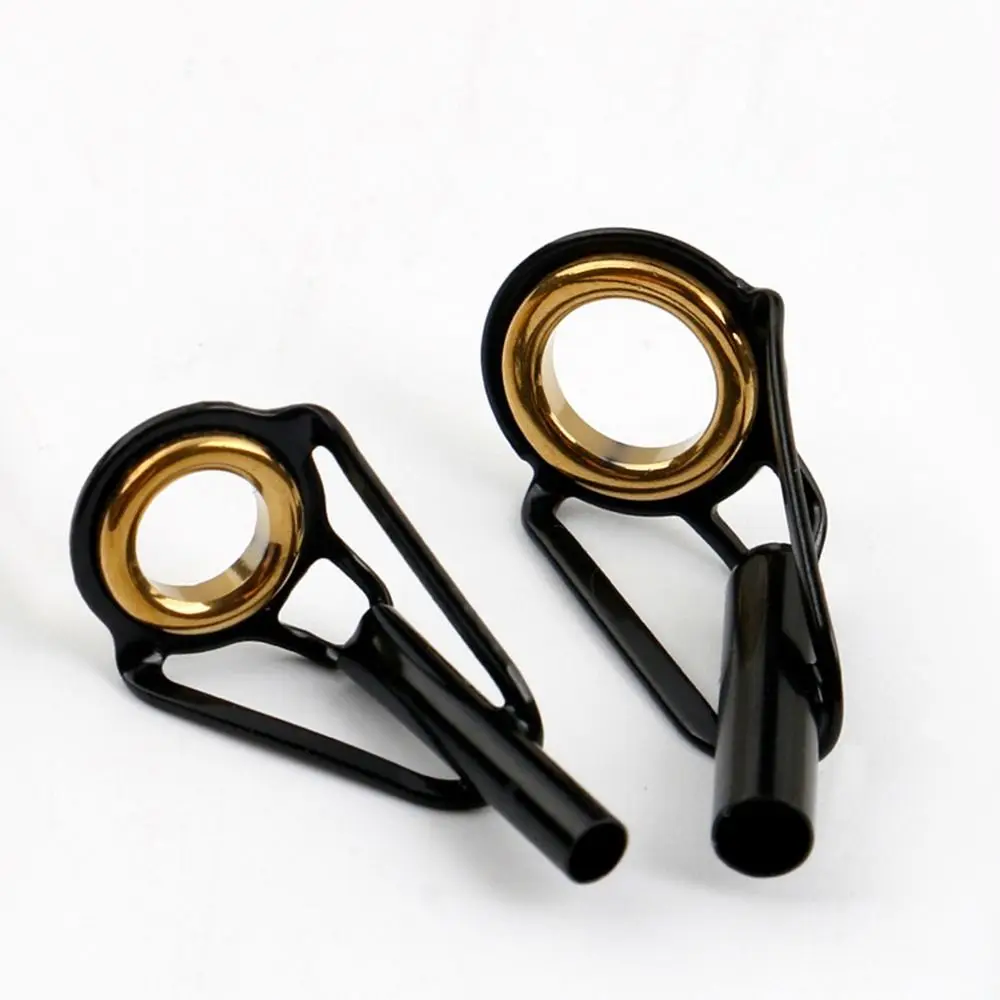 Anillo redondo de acero inoxidable ovalado duradero, ojo de guía de caña de pescar, Kit de reparación de punta de anillo de cerámica, accesorios de caja de aparejos, 5 piezas - imagen 2