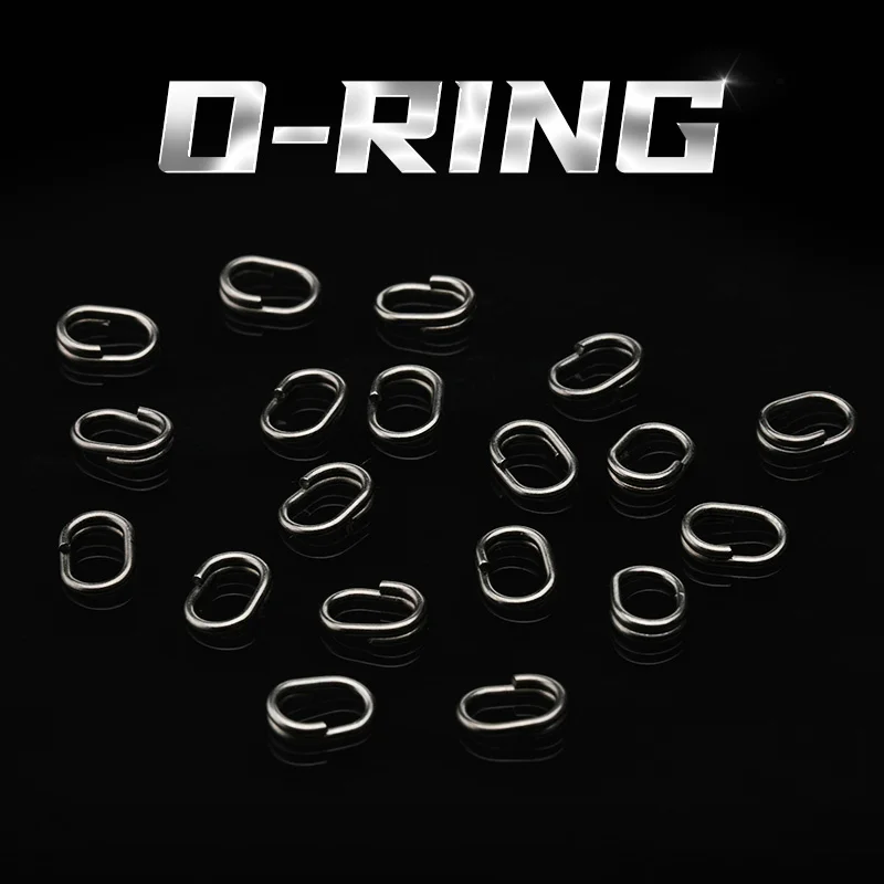 ALLBLUE 100 Uds junta tórica negra anillo dividido de acero inoxidable de alta intensidad anzuelos conector de señuelo de pesca para plantilla Wobbler Minnow - imagen 4