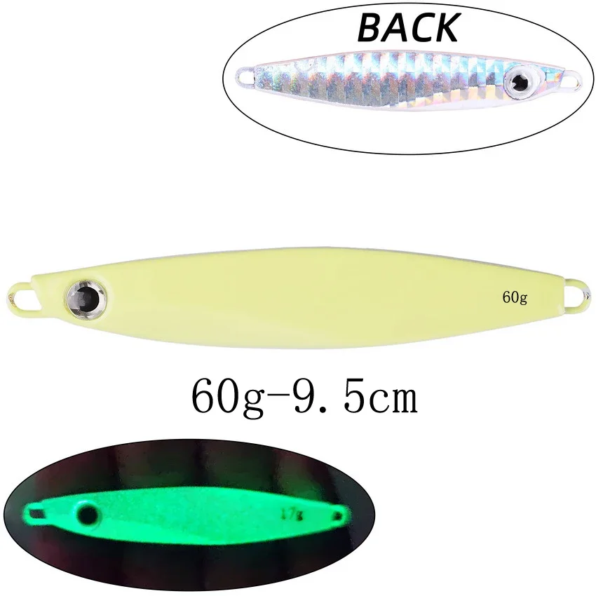 1 Uds. Plantilla de Metal de 60g y 80g, señuelo fundido de velocidad lenta, lubina, caballa, pargo, señuelo de pesca, cebo de pesca fundido, señuelo de Jigging, mar - imagen 3