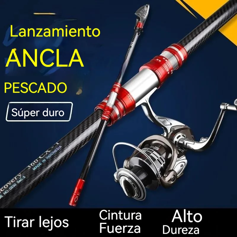 Caña de pescar giratoria de carbono superduro, 2,7-4,5 m, caña de lanzamiento de viaje, peso del cebo 50-200G, poste de Surfcasting para atrapar peces grandes - imagen 2