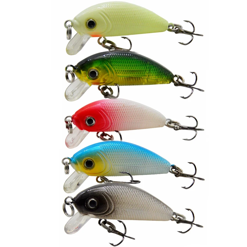 5 unids/caja Mini 4,6 cm 5g manivela cebo de Pesca de carpa señuelo Artificial duro Pesca Crankbaits señuelos de peces Wobbler caja de aparejos - imagen 2