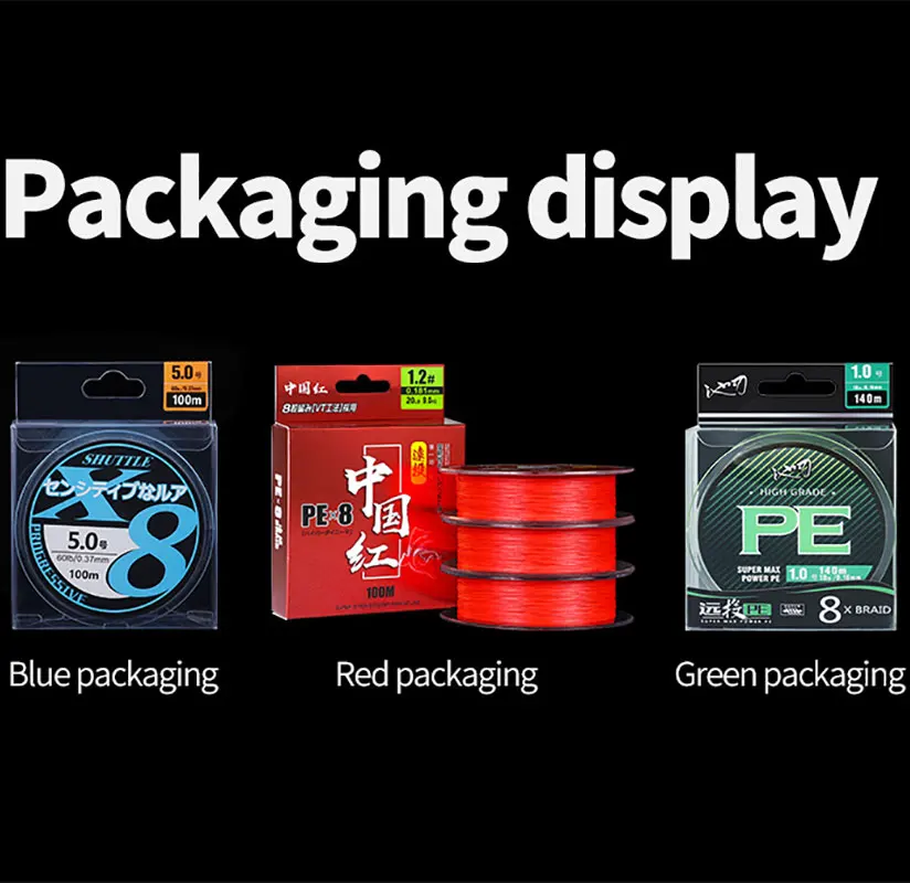 LINNHUE-línea trenzada WX8 para Pesca de carpa, sedal de 140M, 8 soportes, multiusos, PE, 15-70LB - imagen 5