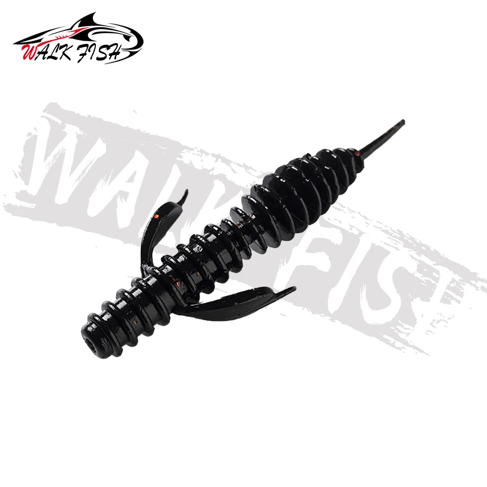 WALK FISH-SEÑUELOS blandos de plástico para pesca, Larva flotante de 6,2 cm y 1,5g, Swimbaits de silicona para agua dulce, 12 unidades - imagen 3