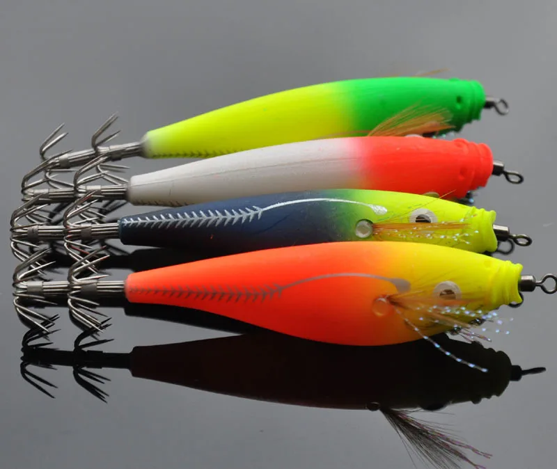 DestRes de pesca en forma de calamar coloridos para atrapar peces grandes