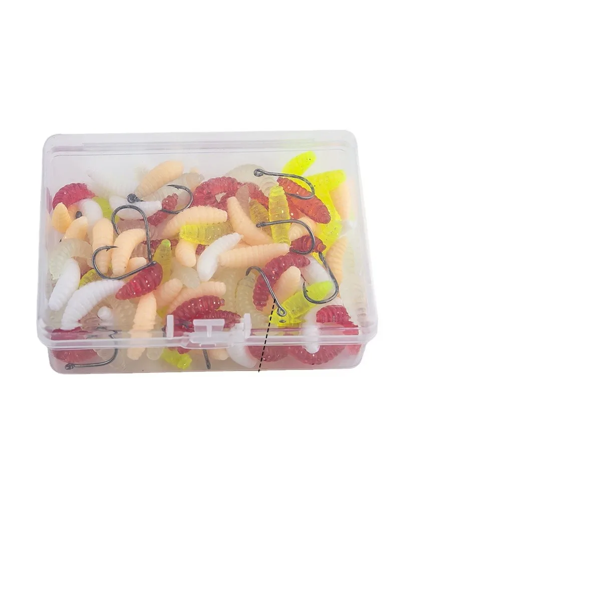 SeaYolo 100 Uds gusano realista gusano para pesca mosca insecto señuelos larva cebo suave señuelo de pesca cebo Artificial de silicona - imagen 5