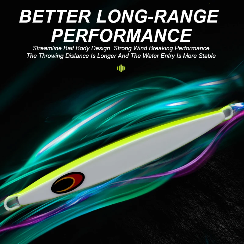 OBSESSION J37 150g200g cuchillo plano en alta mar luminoso de hundimiento rápido Jigging Metal velocidad Artificial trucha lubina señuelo de pesca de mar - imagen 4