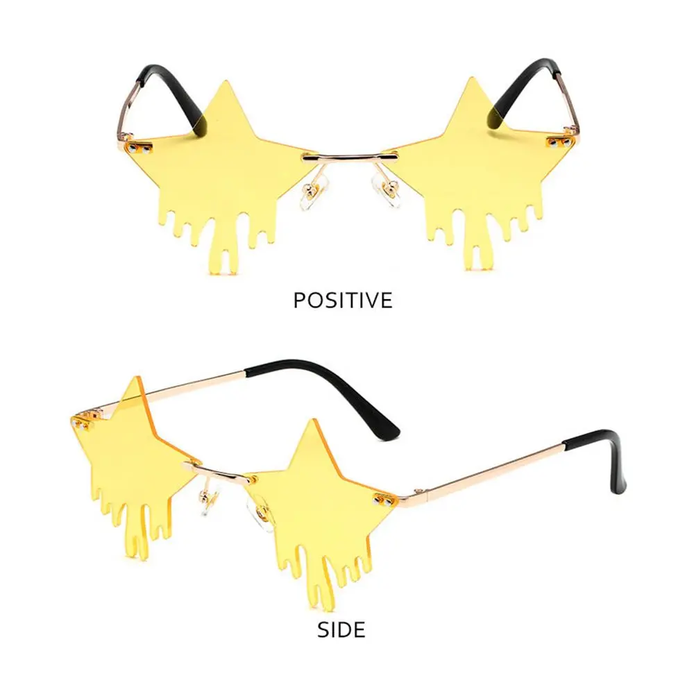 Gafas divertidas Halloween Cosplay gafas de pentagrama gafas de sol pentagrama forma de gota gafas de sol sin montura - imagen 4