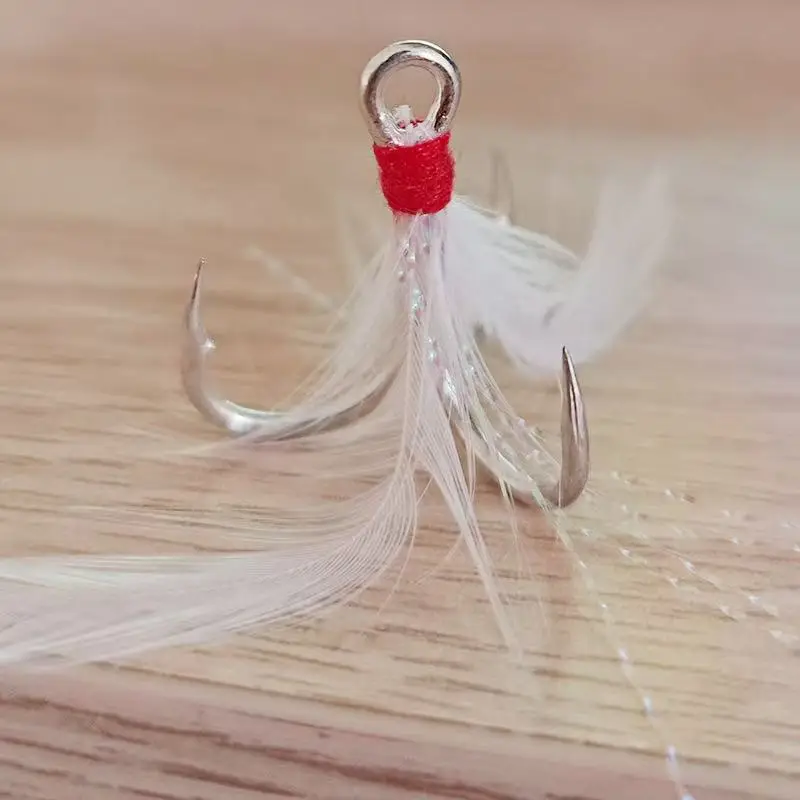 Anzuelos triples de pesca, ganchos de púas redondos rojos con gancho de Río Yangtze, color negro, 2/4/6/8/10 #, 5 unidades - imagen 3