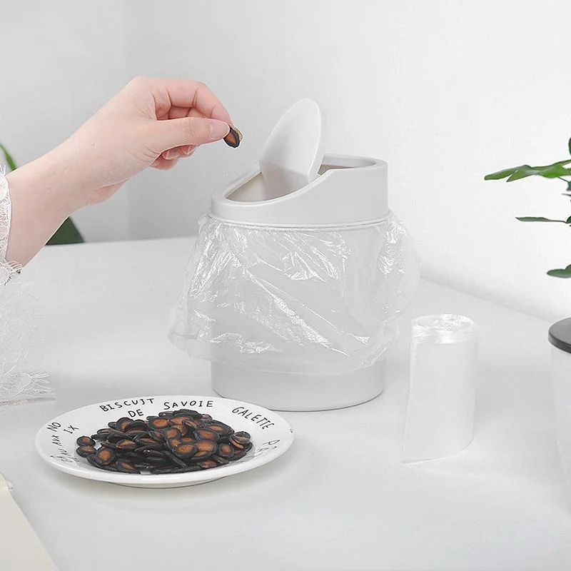 Mini cubo de basura de escritorio, tubo pequeño con cubierta, cubo de basura para dormitorio, cubo de basura para limpiar espacio de trabajo, caja de almacenamiento para el hogar y la Oficina - imagen 5